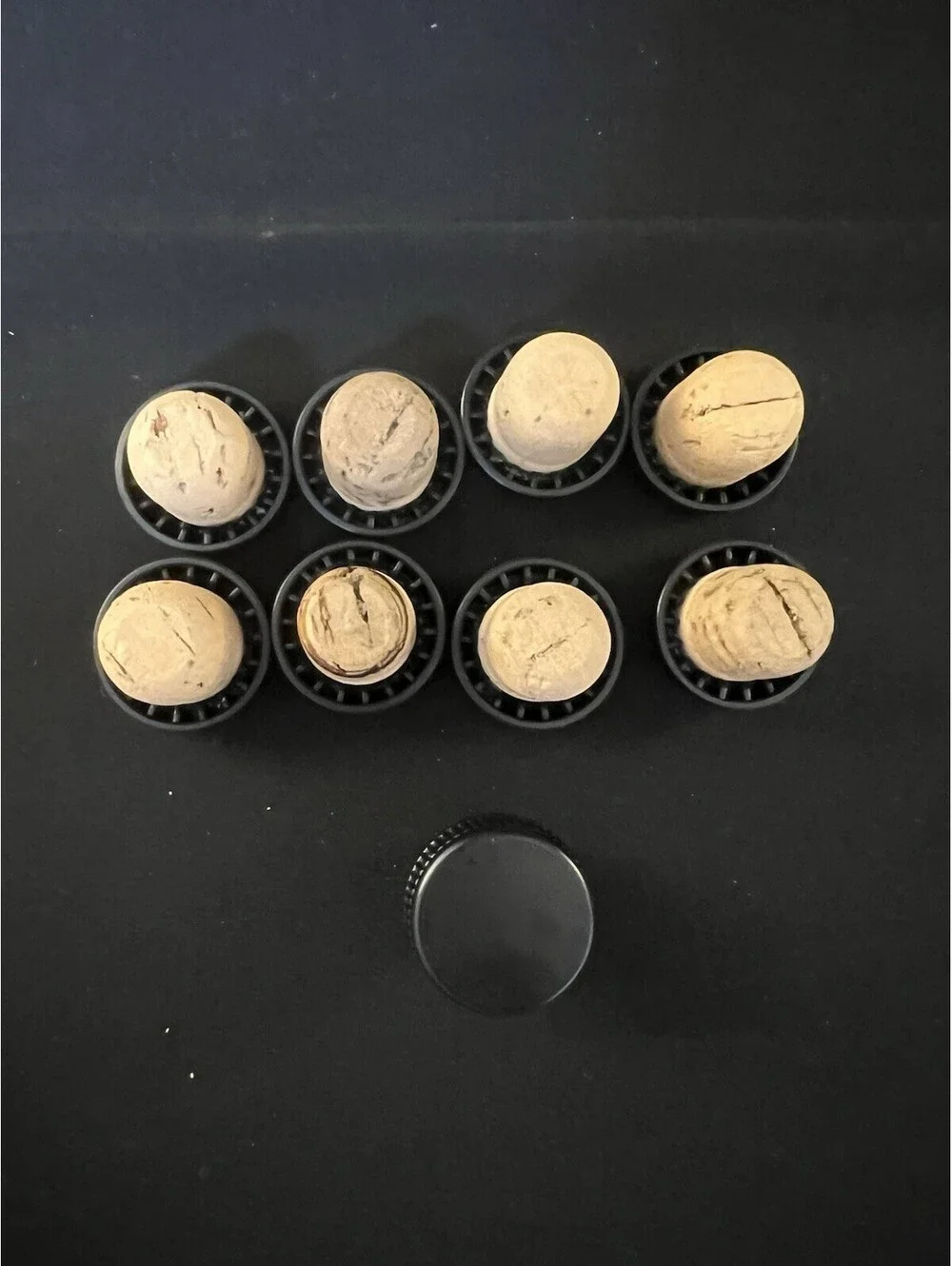 9 Pcs T-shaped Stoppers, Cork Wine Stopper Wine Bottle Corks, Black Top & Wood